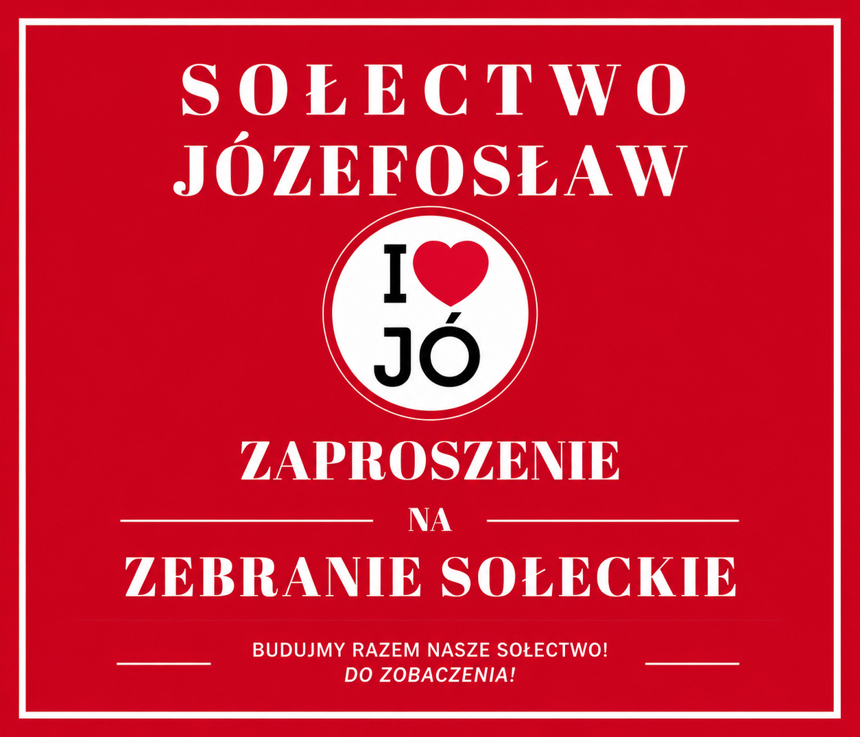 Zaproszenie na zebranie sołeckie Józefosławia